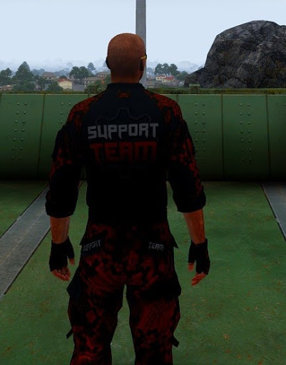 The back of the support team uniform.