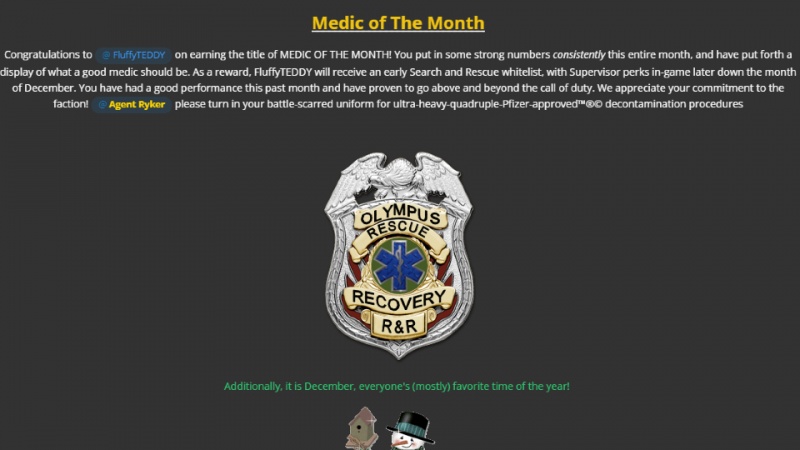 Medic of the Month