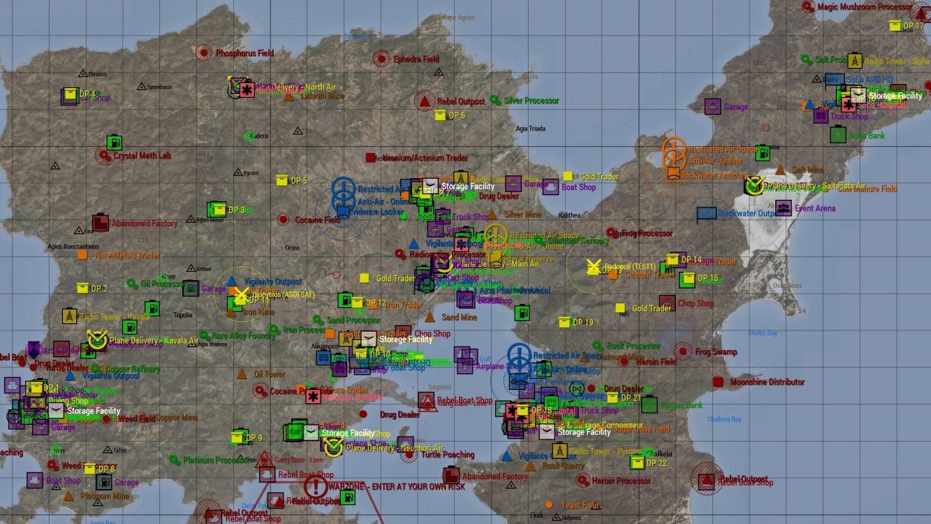 Locations of lockers displayed on the map