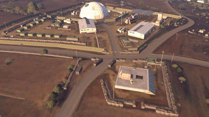 A bird's-eye view of the Blackwater Armory.