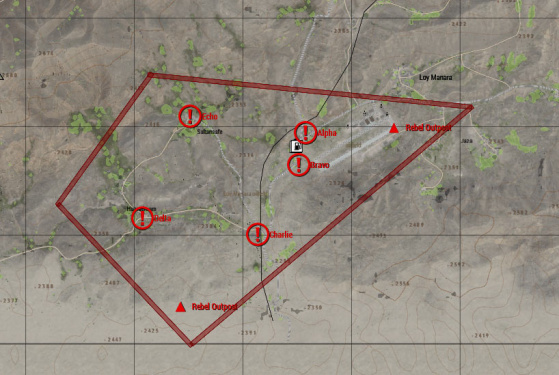 The Manara Airfield conquest map.