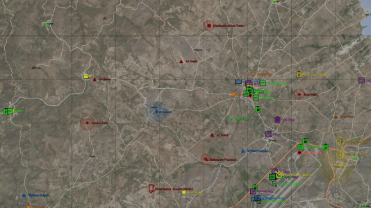 The location of the painting dealers on the map.