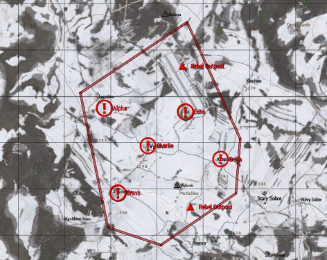 The Vybor Airfield Snow conquest map.