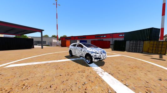 Abstract White Hatchback