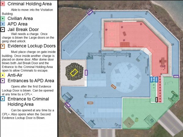 The layout of the Altis Federal Penitentiary.