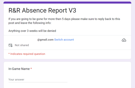 R&R Absence Request Form