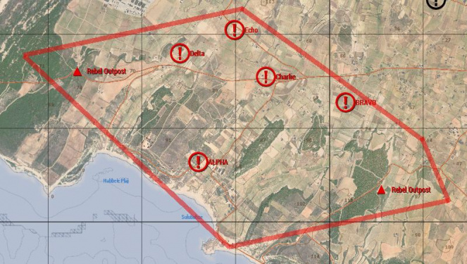 The South Airfield conquest map.