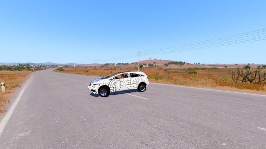 Abstract White Hatchback