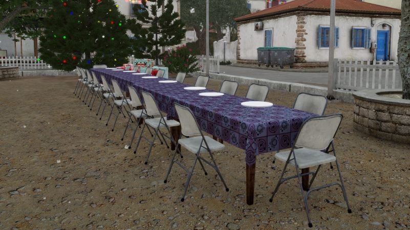 Cookie eating contest table.