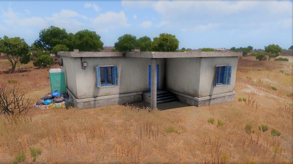 A "three-crater" house. It's listed in-game as the Bungalow.