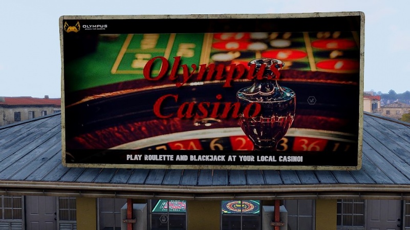 The casino billboard.